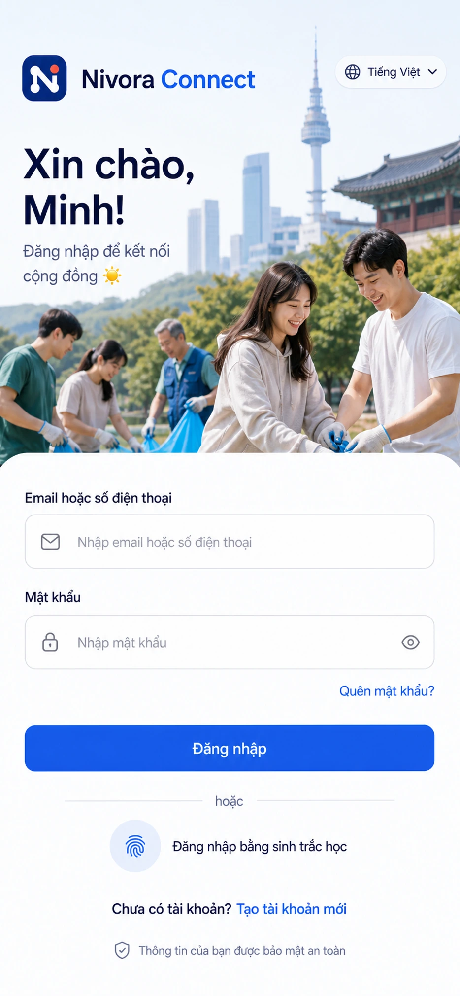 Dự án phát triển app Winterfrost Chi tiết giao diện mobile app Nivora Connect